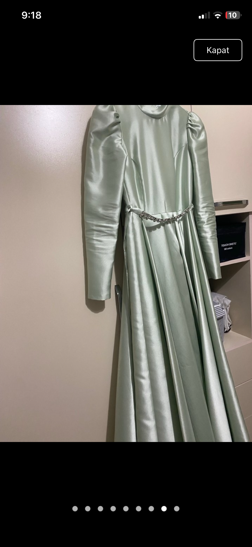 Yeşil tesettür abiye