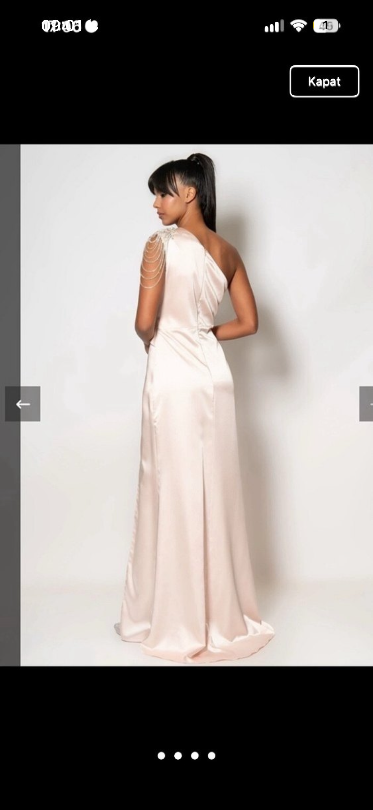 Tek omuz taşlı abiye 